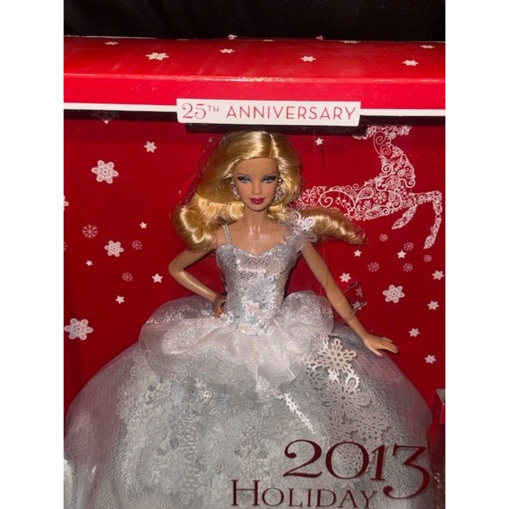 2013 Holiday Barbie Collector Edition 25th‎ Anniversary Doll Silver Gown - Picture 2 of 6